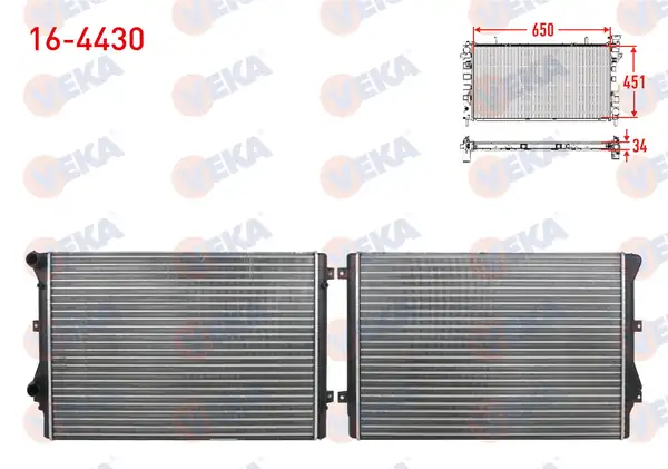 VEKA 16-4430 | Su Radyatörü VW Golf Jetta III Passat Audi Seat Leon 1 4 1 8 2 0 TSI TFSI