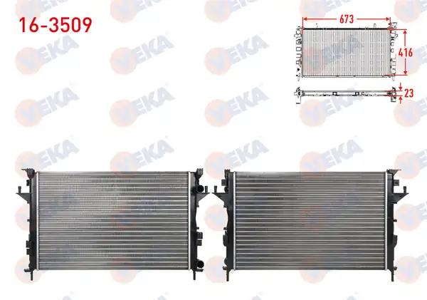 VEKA 16-3509 | Su Radyatörü Mekanik Renault Laguna II Bg0 1 1 6i 16v A T M T 2001 2007