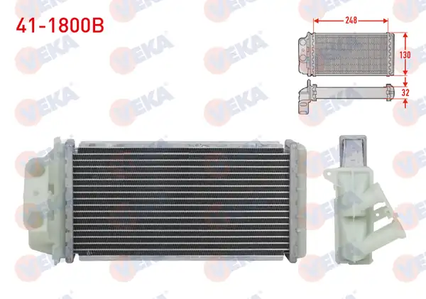 VEKA 41-1800B | Kalorifer Radyatörü Brazing 5 5mm Fin Fiat Albea 1 3 Mjt 2003 2007