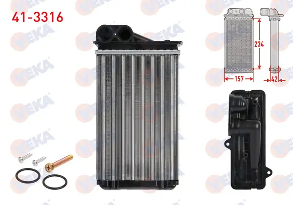 VEKA 41-3316 | Kalorifer Radyatörü Mekanik Peugeot 207 Wa Wc 1 4 Hdi 2006 2012