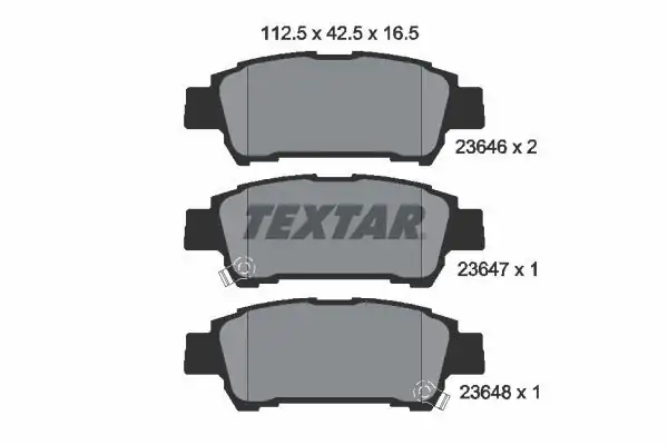 TEXTAR 2364601 | Fren Balatası Avensis Verso Prevıa 01 09 Arka
