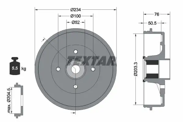 TEXTAR 94045000 | Fren Kampanası Micra Note 03 10 Arka