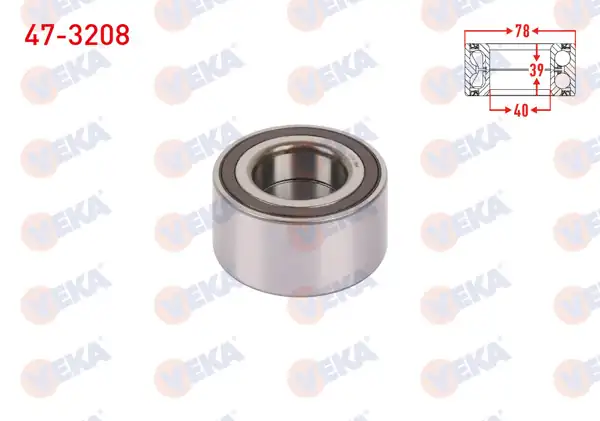 VEKA 47-3208 | On Tekerlek Rulmanı Sol-Sağ ABS li 40X78x39 Opel Corsa F 1.2-1.5 D 2019-/ Peugeot 2008 II-208 II 1.5 Bluehdı-1.2 Puretech 2018-/ Ds Automobıles Ds3 Crossback 1.2 Puretech-1.5 Bluehdı 2019 -