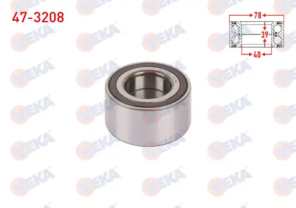 VEKA 47-3208 | Ön Tekerlek Rulmanı Sol Sağ ABS li 40x78x39 Opel Corsa F