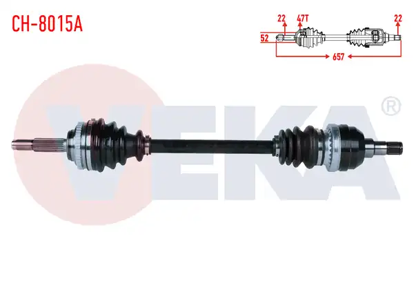 Veka Ch. 8015a Komple Aks Sol Ön Chevrolet Aveo T250 1 2 16v Doch ABS li 47 Dış M T Uzunluk 657mm 2006 2011