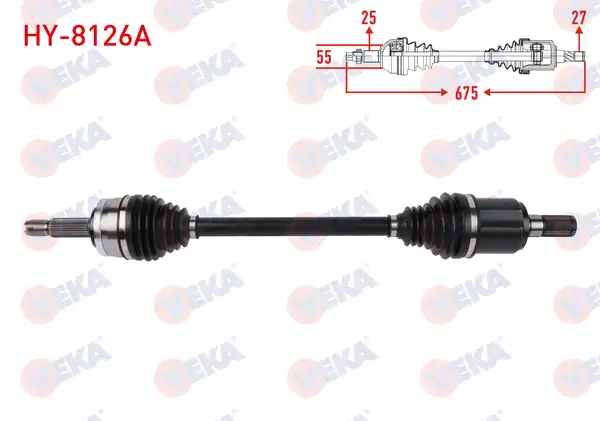Veka Hy_ 8126a Komple Aks Sol Ön Uzunluk 675mm Hyundai İ20 1 4 6 A T 2021