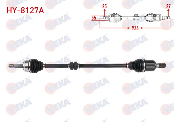 Veka Hy_ 8127a Komple Aks Sağ Ön Uzunluk 926mm Hyundai İ20 1 4 6 A T 2021