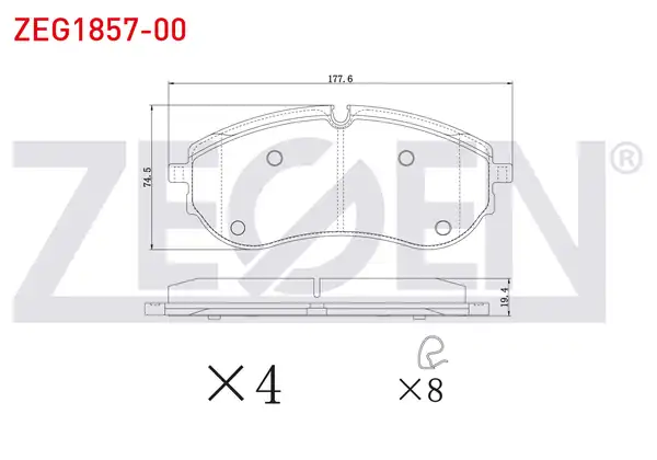 ZEGEN ZEG1857-00 | Fren Balatası Ön Çift Teker Volkswagen Crafter Syi Syj Sy_ Sx 2 0 TDI 2016 Man Tge Uz_ 2 0 TDI 2016
