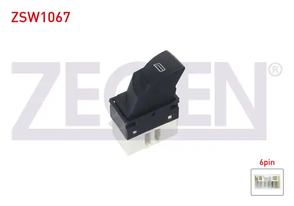 ZEGEN ZSW1067 | Cam Açma Anahtarı Tekli Beyaz 6 Pin Turuncu Işık Ducato Jumper II Boxer II 2002 2006