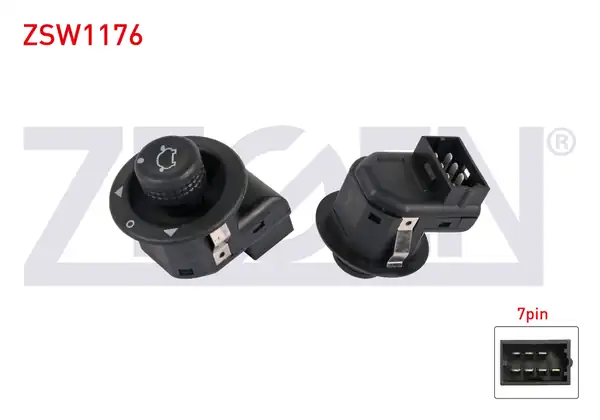 ZEGEN ZSW1176 | Ayna Ayar Düğmesi 7 Pin Ford Focus İ Fiesta IV 1996 2004 Fusion 2002 2010 Connect Tüm Seriler