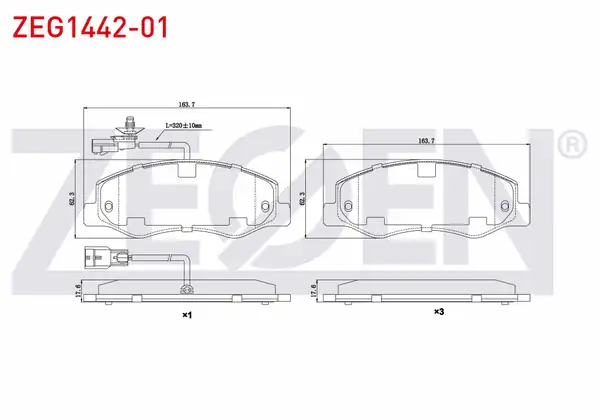 ZEGEN ZEG1442-01 | Fren Balata Arka Fişli Renault Master III Fv 2 3 dCi Çift Teker 2010 Opel Movano B 2 3 dCi 2010 Karsan Jest 2 3 D 2012