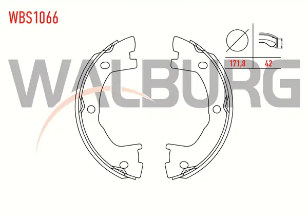 WALBURG WBS1066 | Fren Pabuç Balata Arka Iveco Daily IV 3 0 171 8x42 mm 2006 2011 Iveco Daily IV 2 3i 2006 2011