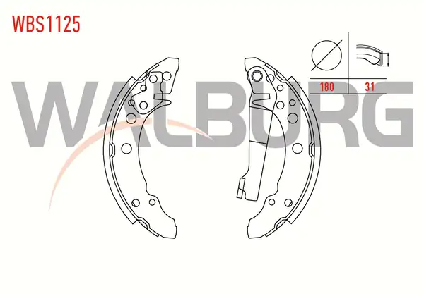 WALBURG WBS1125 | Fren Pabuç Balata Arka Golf İ