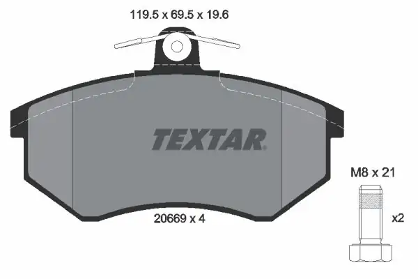 TEXTAR 2066921 | Fren Balatası VW Golf III Gtı Pass A4 A6 Ön Fişsiz