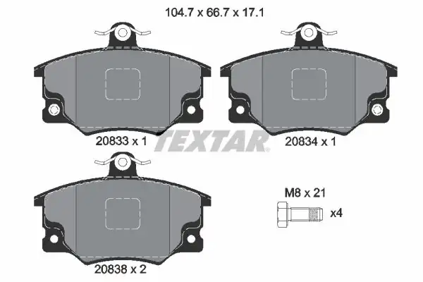 TEXTAR 2083302 | Fren Balatası Fiat Tempra Tipo Alfa Romeo 145 146 156 Ön