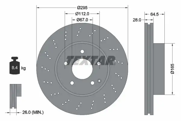 TEXTAR 92165003 | Fren Diski 204 Ön Sport Tek