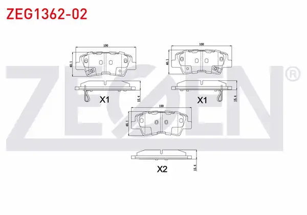 ZEGEN ZEG1362-02 | Fren Balata Arka Ikazlı Hyundai Elantra