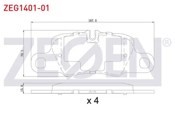 ZEGEN ZEG1401-01 | Fren Balata Arka Porsche Panamera 3.0-3.0 D-3.6-4.8-Turbo 2010-2016 / 911 Carrera 3.0 4S-3.8 2012 -