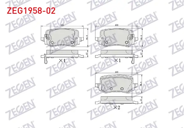 ZEGEN ZEG1958-02 | Fren Balata Arka Ikazlı Hyundai Tucson IV 2020 Kia Sportage V 2020
