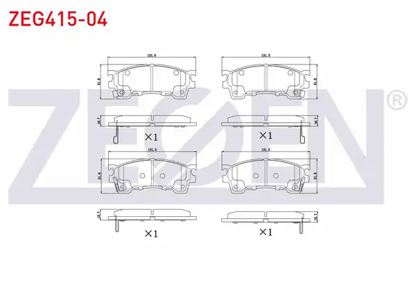 ZEGEN ZEG415-04 | Fren Balata Ön Mazda 626 IV Ge 1 8i 1992 1997 626 IV Ge 2 0i 1992 1997 626 V Gf 1 8i 1997 2002