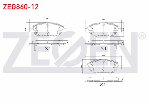 ZEGEN ZEG860-12 | Fren Balata Ön Ikazlı Fiat Egea