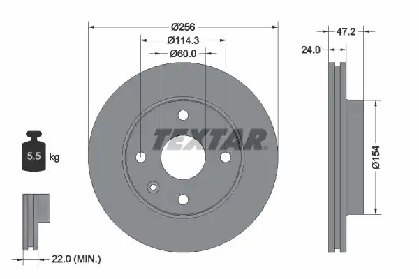 TEXTAR 92133500 | Fren Diski Chevrolet Lacetti Epica Evanda 05 4 Bijon 256mm Ön 2 Adet
