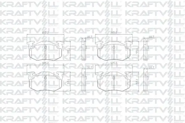 KRAFTVOLL 07010452 | Arka Fren Balatası R9 R11 R19 Clio İ II Megane İ Symbol Saxo Xsara P306 P309