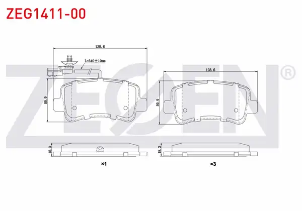 ZEGEN ZEG1411-00 | Fren Balata Arka Fişli Renault Master III Fv 2 3 dCi 2010 Master III Fv 2 5 dCi 2010 Opel Movano B 2 3 dCi 2010