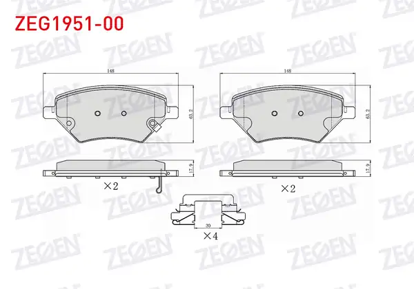 ZEGEN ZEG1951-00 | Fren Balata Ön Ikazlı Chery Omoda 5 2023 Tıggo 8 Pro 2023