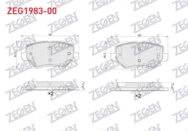 ZEGEN ZEG1983-00 | Fren Balata Ön Opel Corsa F 2019 Crossland X Citroen C3 2024 Ds 3 Peugeot 2008 II 2019 208 Frontera 2024