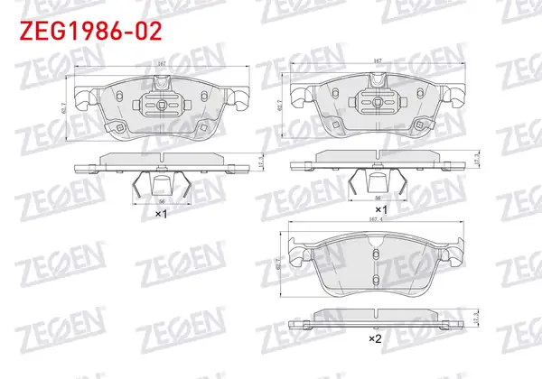 ZEGEN ZEG1986-02 | Fren Balata Ön Nissan Qashqai III J12 1 3 Dıg T 2021 Renault Austral Tce 130 140 2022 Kangoo 2021 Duster 2024
