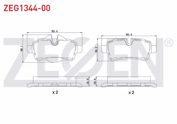ZEGEN ZEG1344-00 | Fren Balata Arka Mini Clubman R55 1 6 D 2007 1 6 D 2007 Mini Cooper R56 1 6i 2006 2013 Mini Cooper S R56 1 6i 2006 2013