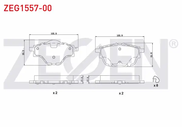 ZEGEN ZEG1557-00 | Fren Balata Arka Citroen C4 Picasso