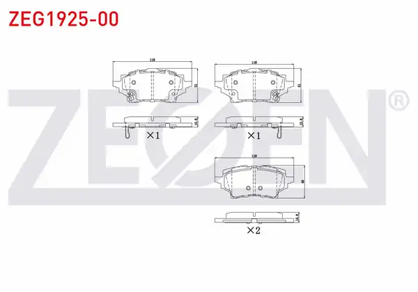 ZEGEN ZEG1925-00 | Fren Balata Ikazlı Arka Toyota Corolla _e21_ 1 8 Hybrid 2019 Corolla _e21_ 1 6 Vvt İ 2019