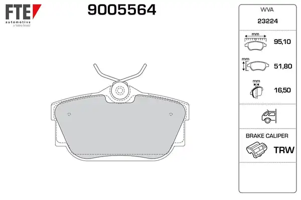 FTE 9005564 | Fren Balatası T4 90 03 Arka