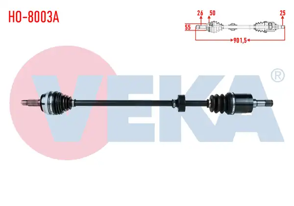 Veka Ho 8003a Komple Aks Sol Ön ABS li 50 Dış Uzunluk 901 5mm Honda Civic VI 1 4i A T M T 1995 2001