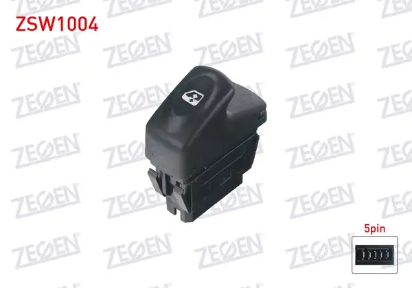 ZEGEN ZSW1004 | Cam Açma Anahtarı Tekli Turuncu Işık 5 Pin Renault Megane İ 1996 2003