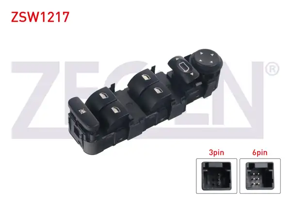 ZEGEN ZSW1217 | Cam Açma Anahtar Grup Ayna Ayarlı Cercevesiz 9 Pin Citroen C4 2004 2009