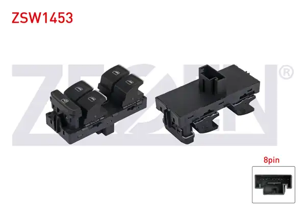 ZEGEN ZSW1453 | Cam Açma Anahtar Grup Krom 8 Pin Volkswagen Golf VII Passat 2012