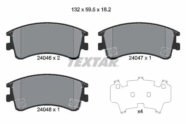 TEXTAR 2404601 | Fren Balatası Mazda 6 2 0 02 07 Ön