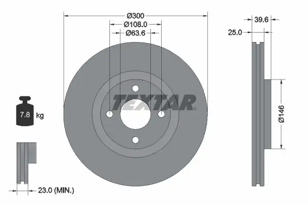 TEXTAR 92315503 | Ford Ecosport Ön Fren Diski 2013 2 Adet