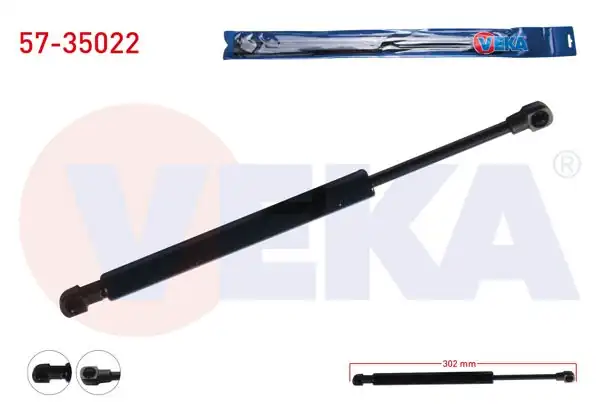 VEKA 57-35022 | Bagaj Amortisörü 302mm / 640N Renault Fluence 2012-| 2 Adet