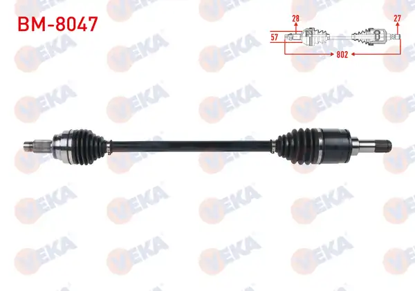 Veka Bm 8047 Komple Aks Sağ Arka Uzunluk 802mm Bmw 1 Serisi