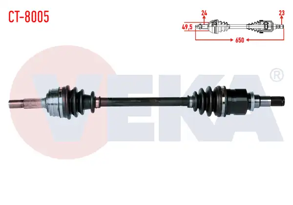 Veka Ct 8005 Komple Aks Sol Ön Citroen C1 Pm_ Pn_ 1 0 Uzunluk 650mm 2005 2015