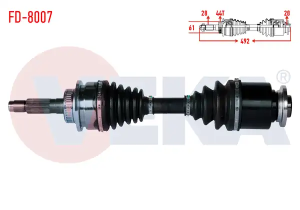 Veka Fd 8007 Komple Aks Sol Ön Ford Ranger Et 2 5 TD 4x4 ABS li 44 Dış Uzunluk 492mm 2006 2011