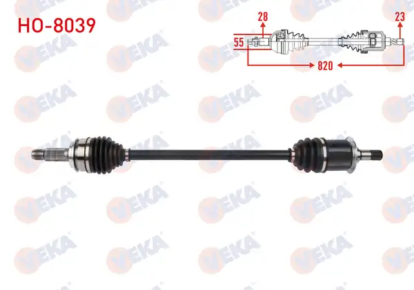 Veka Ho 8039 Komple Aks Sağ Arka Uzunluk 820mm Honda Cr V III 2 0 İ Vtec 2006 2012 2 2 İ Ctdı İ Dtec 2007