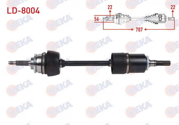 Veka Ld 8004 Komple Aks Sol Ön Uzunluk 707mm Lada Niva 1 7 M T 1990 2010