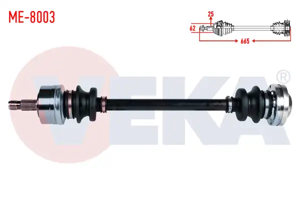 Veka Me 8003 Komple Aks Sol Sağ Arka Mercedes E Serisi W124 E 200 D Uzunluk 665mm 1993 1995