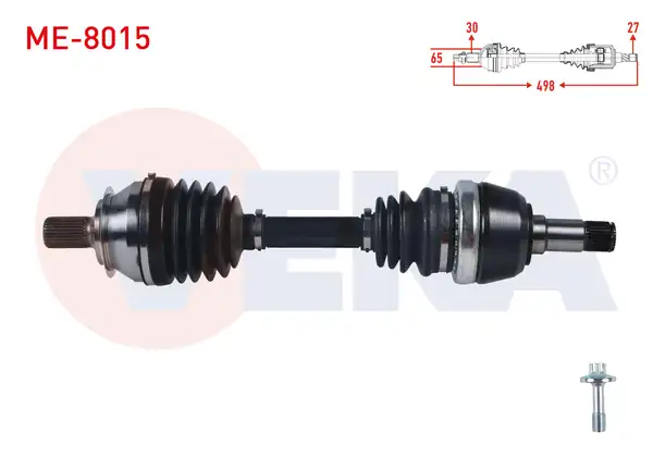 Veka Me 8015 Komple Aks Sağ Ön Uzunluk 498mm Mercedes A Serisi