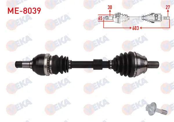 Veka Me 8039 Komple Aks Sol Ön Uzunluk 603mm Mercedes CLA C118 CLA 180 CLA 200 2019